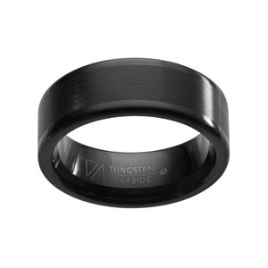Lovemark Black Ion-Plated Tungsten Carbide Men's Wedding Band