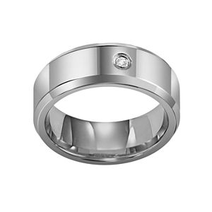 Lovemark Tungsten Carbide Diamond Accent Men's Wedding Band