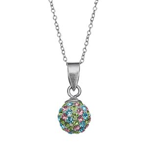 Charming Girl Kids' Sterling Silver Crystal Ball Pendant Necklace