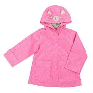 Baby Girl Carter's Cat Polka-Dot Rain Jacket