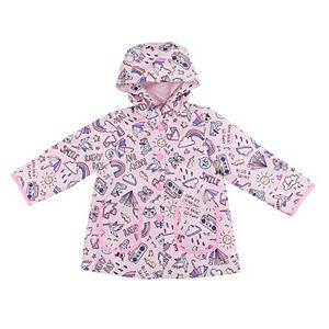 Baby Girl Carter's Midweight Rainy Day Scribble Art rain Jacket