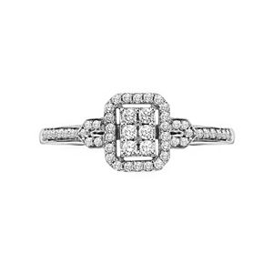 Lovemark Round-Cut Diamond Frame Engagement Ring in 10k White Gold (1/4 ct. T.W.)