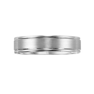 Lovemark 10k White Gold Satin Finish Men's Wedding Band