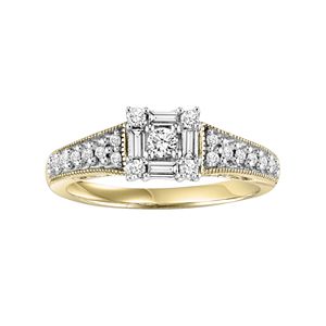 Lovemark Round-Cut Diamond Engagement Ring in 10k Gold Two Tone (1/2 ct. T.W.)