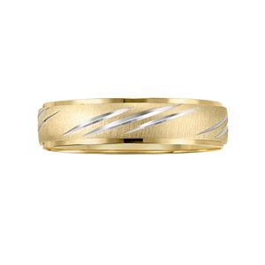 Lovemark 10k Gold Two Tone Men's Wedding Band