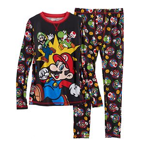 Boys 4-18 Cuddl Duds Super Mario Bros. 2-Piece Base Layer Set