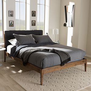 Baxton Studio Clifford Mid-Century Upholstered Bed