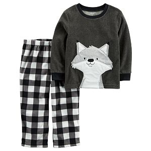 Toddler Boy Carter's Animal Applique Top & Microfleece Bottoms Pajama Set
