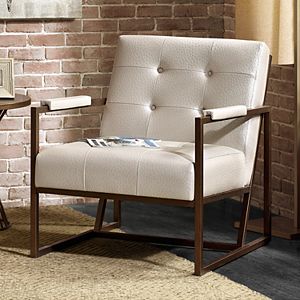 INK+IVY Waldorf Faux-Leather Ostrich Lounger Arm Chair