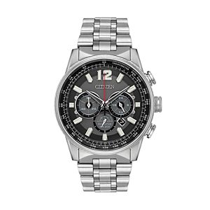 Citizen Eco-Drive Men's Nighthawk Stainless Steel Chronograph Watch - CA4370-52E