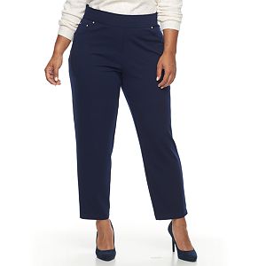 Plus Size Cathy Daniels Pull-On Ankle Pants