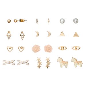 Mudd® Unicorn, Heart & Star Stud Earring Set