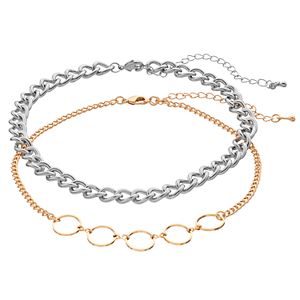 Mudd® Circle Link & Chunky Choker Necklace Set