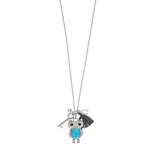 Mudd® Owl, Skeleton Key, Wishbone & Tassel Charm Necklace