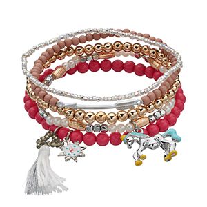Mudd® Unicorn, Starburst & Tassel Charm Stretch Bracelet Set