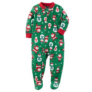 Toddler Boy Carter's Racing Off to Bedtime Christmas Microfleece One-Piece Pajamas