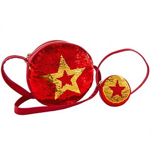 Girls 4-16 American Girl Girl & Doll Crossbody Star Sequin Purse Set