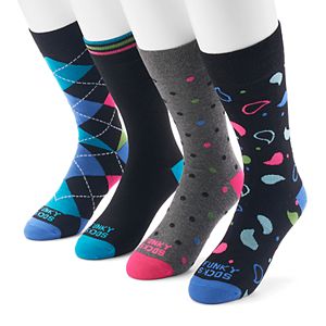 Men's Funky Socks 4-pack Casual Crew Socks