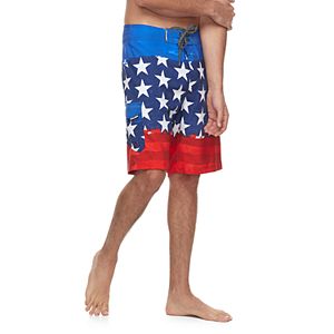 Men's Ocean Current American Flag Tech Cargo Board Shorts