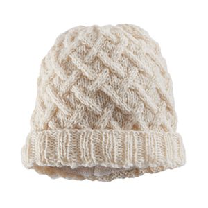 Women's SIJJL Wool Crochet Lattice Beanie