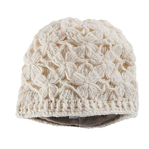 Women's SIJJL Wool Crochet Floral Beanie