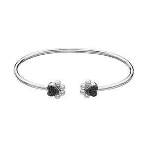 Sterling Silver 1/6 Carat T.W. Black Diamond Paw Cuff Bracelet