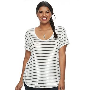 Juniors' Plus Size SO® Perfect Striped Tee