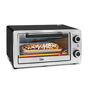 Elite Cuisine 4-Slice Stainless Steel Toaster Oven & Broiler