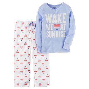 Baby Girl Carter's 2-pc. Printed Top & Fleece Pants Pajama Set