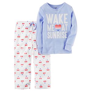 Toddler Girl Carter's 2-pc. Printed Top & Fleece Pants Pajama Set