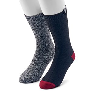 Men's Avalanche 2-pack Marled Solid and Colorblock Casual Crew Socks