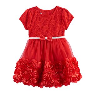 Toddler Girl Nannette Rosette Floral Lace Dress