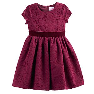 Toddler Girl Nannette Lace & Velvet Dress