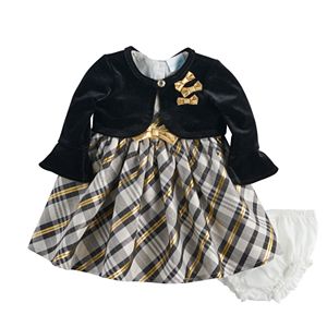 Baby Girl Nannette Plaid Dress & Shrug Set
