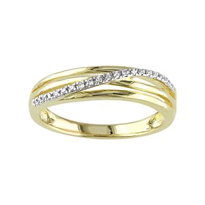 Gold Tone Sterling Silver Diamond Accent Twist Ring
