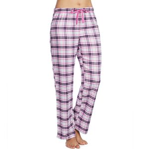 Women's Jockey Pajamas: Purple Plaid Flannel Long Pants