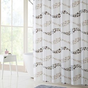 VC New York Dot Wave Shower Curtain, Bath Rug & Hook Set