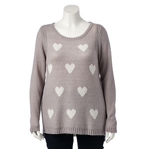 Plus Size LC Lauren Conrad Lace-Up Crewneck Sweater