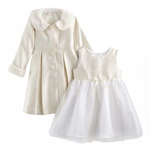 Baby Girl Blueberi Boulevard Sparkly Dress & Pleated Jacket Set