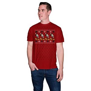 Big & Tall Disney's Mickey Mouse Snowflake Santa Holiday Tee