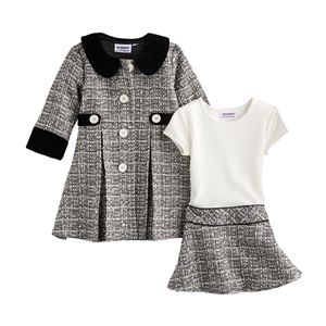 Toddler Girl Blueberi Boulevard Tweed Coat Set