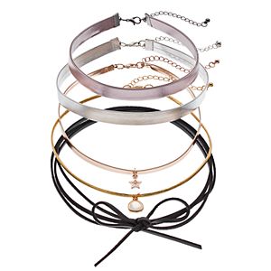 Mudd® Faux Leather Choker & Tie Necklace Set