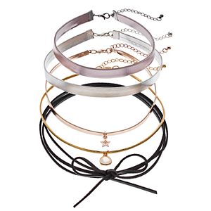 Mudd® Faux Leather Choker & Tie Necklace Set