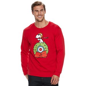 Big & Tall Peanuts Snoopy Flying Ace Fleece Holiday Sweatshirt