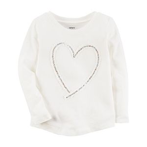 Girl's 4-8 Carter's Long Sleeve Heart Print Tee
