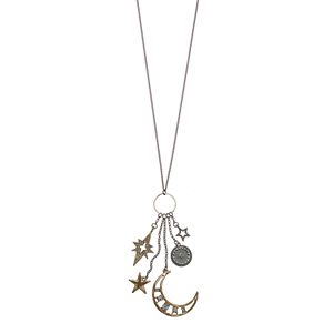 Mudd® Long Crescent & Star Charm Necklace