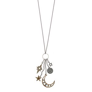 Mudd® Long Crescent & Star Charm Necklace
