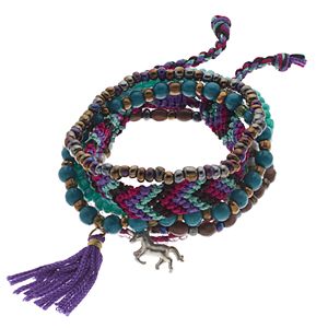 Mudd® Unicorn & Tassel Beaded Stretch Bracelet Set