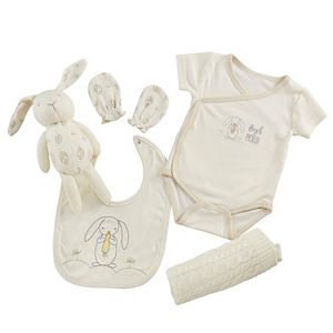 Baby Aspen 5-pc. Bunny Welcome Home Bodysuit, Bib & Blanket Gift Set
