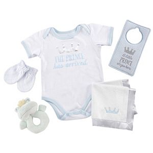 Baby Boy Baby Aspen 6-pc. Little Prince Bodysuit, Rattle & Blanket Gift Set